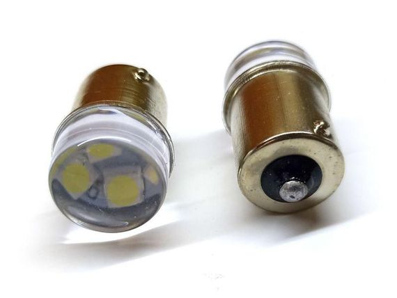 Світлодіодна лампа AllLight T25 9 діодів 2835SMD BA15S 24V WHITE прозора лінза | Зображення 2
