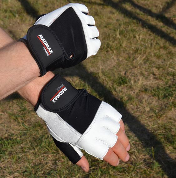 Рукавички для фітнесу MadMax MFG-444 Fitness White L | Зображення 5
