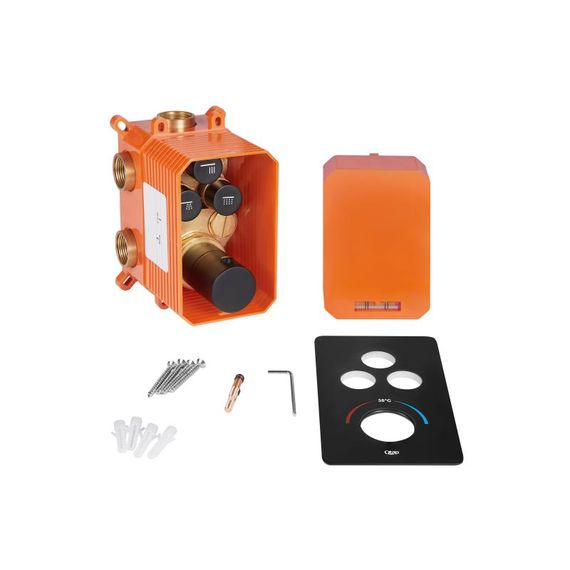 Змішувач термостатичний для душу Qtap Votice 6443T105NKB прихованого монтажу | Зображення 2