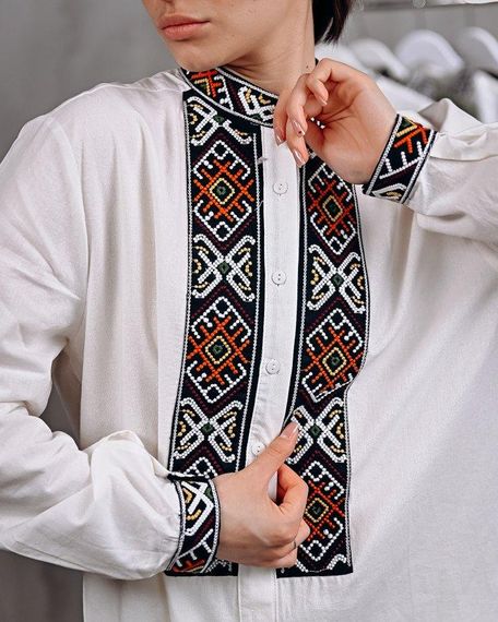 Жіноча вишиванка сорочка з довгим рукавом вишита блузка етнічна сорочка святкова вишита сорочка жіноча | Зображення 2