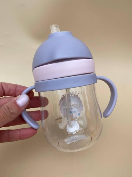 Поїльник непроливайка з трубочкою і грузиком вівця рожевого кольору 250мл | Зображення 6