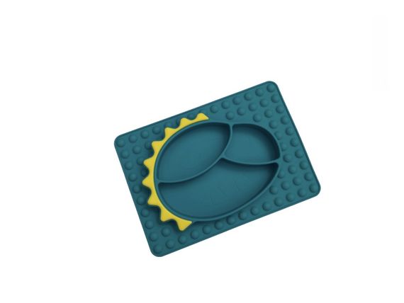 Дитячий силіконовий набір посуду для годування Дракоша (зелений) 7 предметів (код 00156) | Зображення 3