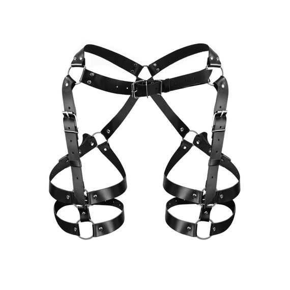 Гартери на стегна з натуральної шкіри Art of Sex - Claire, Чорний, XS, S, M, XS/S/M, Маленький розмір | Зображення 3