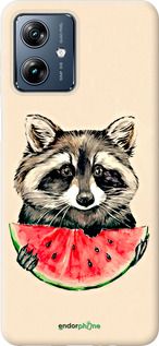 Чохол на Motorola Moto G64 Єнотик з кавуном "4605u-4014-2448"