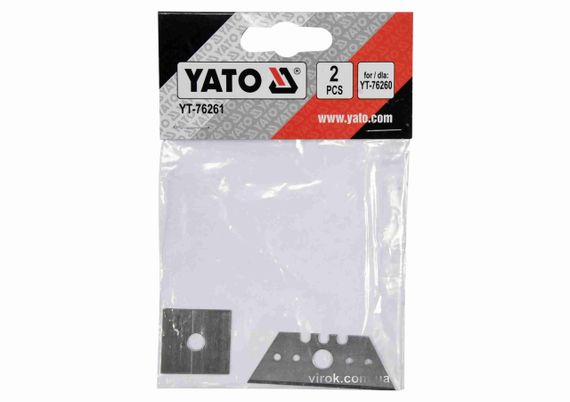 Леза змінні до рубанка YT-76260 трап.- 53х18 х32 мм, квад.- 23 мм,2 шт YATO (YT-76261)