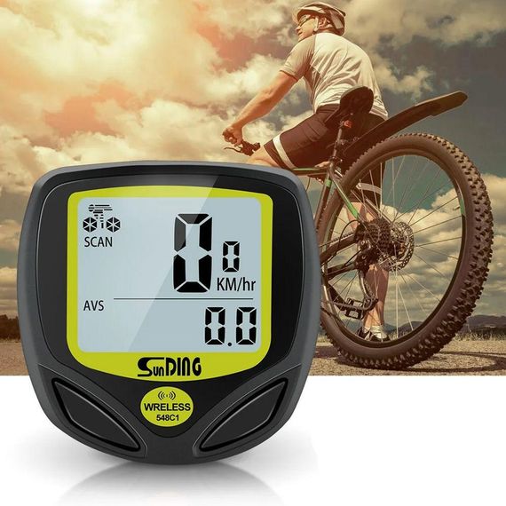 Велокомп'ютер бездротовий, 14 функцій, SunDing SD-548C / Велосипедний спідометр / Одометр для велосипеда | Зображення 4