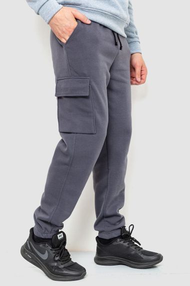 Спорт штани чоловічі карго на флісі, колір темно-сірий, 241R0651 | Зображення 2