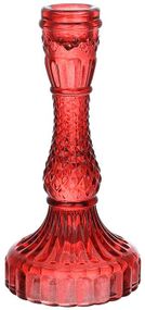 Набір 12 скляних свічників "Crystal Glass" 17см, червоний