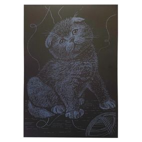 Гравюра А4 "Кот" ГрА4-18с эконом вариант в пакете 29,7х21 см