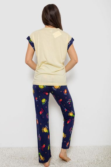Піжама жіноча з принтом, колір жовтий, 243R2122 | Зображення 3