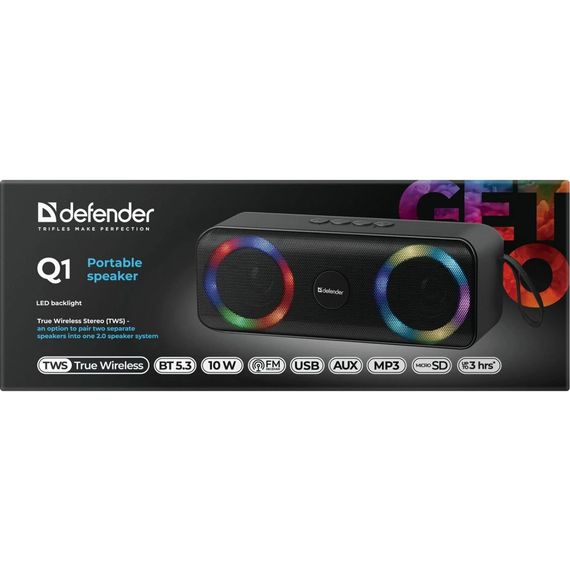 Портативна колонка Defender Q1 10Вт, Black (65301) | Зображення 5