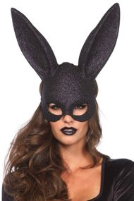 Маска Leg Avenue Glitter masquerade rabbit mask Чорна One Size