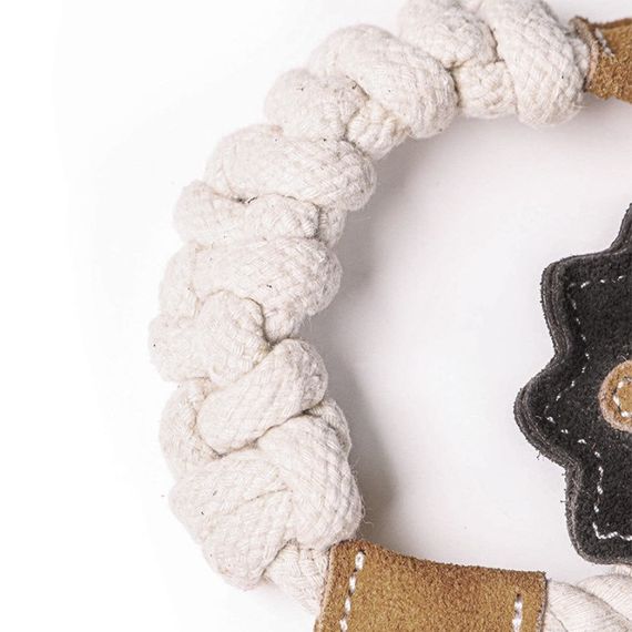 Іграшка для собак DoggyMan Leather Lion With Rope, 15 см | Зображення 3