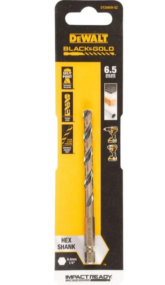 Свердло по металу DeWalt IMPACT Black & Gold 6.5 мм (DT20609) | Зображення 1