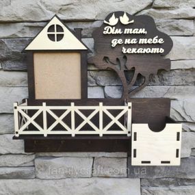 Настінна ключниця з дерева Дерев’яний органайзер для ключів Тримач для зберігання Персоналізація