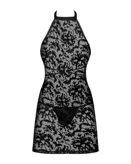 Сорочка с трусиками Obsessive Softily chemise 2XL/3XL Черный sexstyle | Зображення 3