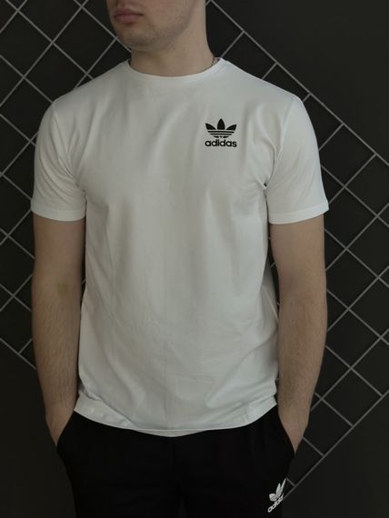 Комплект 3 в 1 Демісезонний спортивний костюм Adidas чорний худі + чорні штани (двонитка) + Футболка біла Adidas | Зображення 3