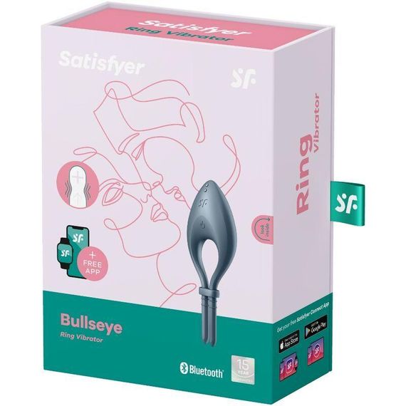 Ерекційне смарт віброкільце ласо з регулюванням розміру Satisfyer Bullseye, Темно синій | Зображення 2