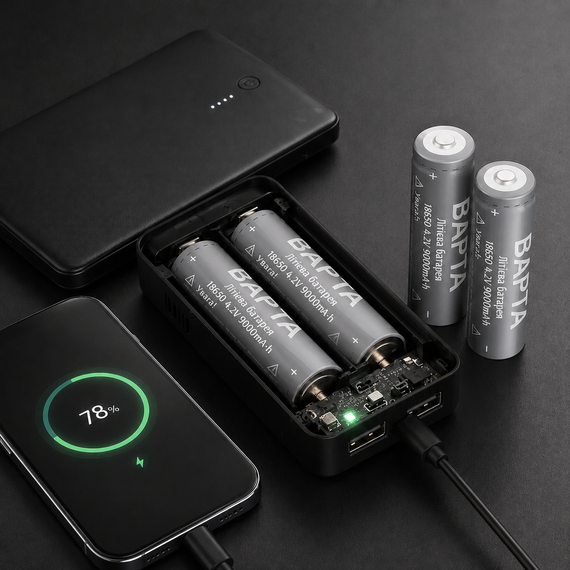 Аккумулятор BAPTA BP-0900 18650 Li-Ion 9000 мАч 4.2В для фонарей, power bank и портативной техники | Зображення 1