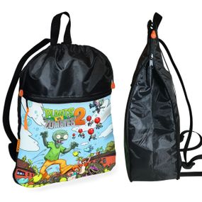 Рюкзак-мішок для взуття, спортивної форми Рослини Проти Зомбі дитяча сумка для змінки з розширювачем (01369)
