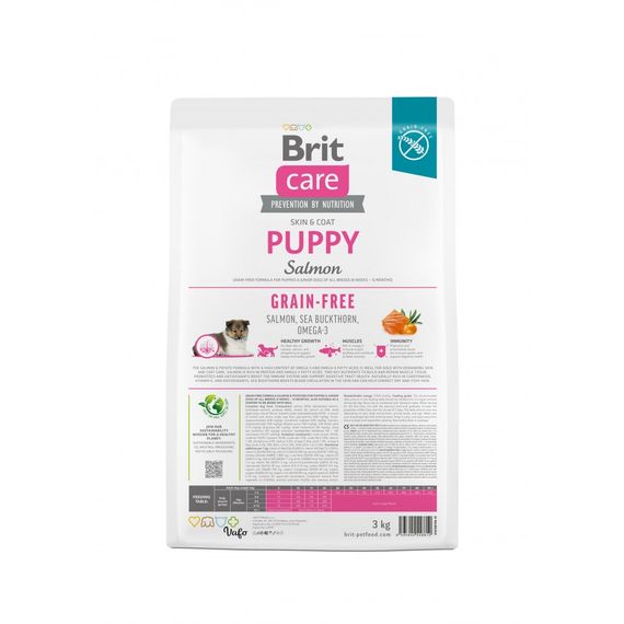 Корм сухий Brit Care Dog Grain-free Puppy для цуценят беззерновий з лососем 3 кг | Зображення 2