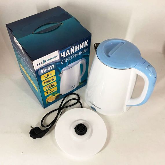 Электрический чайник с индикацией включения SeaBreeze SB-017, 1.8 Л 1500 Вт, Электрочайник отличный RF-69 | Зображення 3
