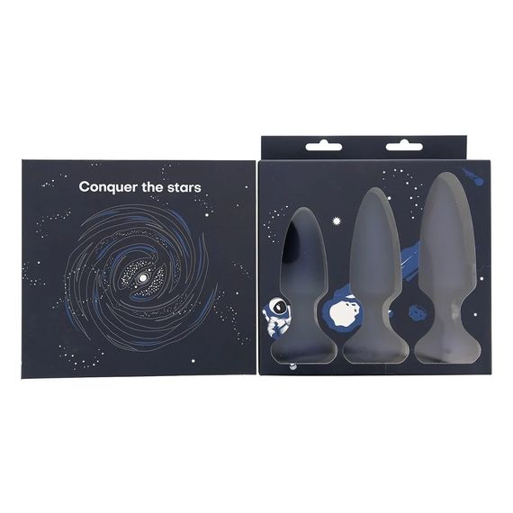 Набір анальних вібраторів, S, M, L, Dream Toys Startroopers Mars синій, 3 шт Sex Aura | Зображення 2