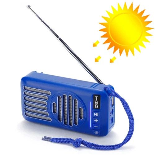 Колонка портативная с солнечной батареей Bluetooth T&G TG368 blue синяя | Зображення 1