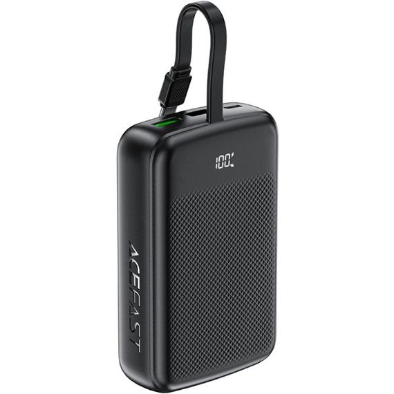 УМБ Acefast 20000mAh 22,5W PD,QC3.0 USB-A+USB-C In/Out,build-in cable M14 Black