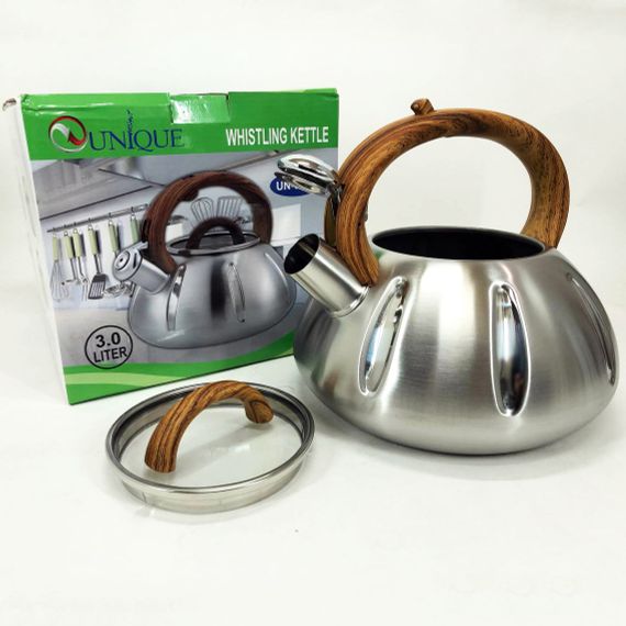 Чайник со свистком Unique UN-5303 кухонный на 3 литра. YU-230 Цвет: коричневый | Зображення 2