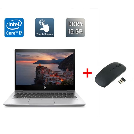 Ультрабук Б-клас HP EliteBook 830 G5 / 13.3" (1920x1080) IPS Touch / Intel Core i7-8650U (4 (8) ядра по 1.9 - 4.2 GHz) / 16 GB DDR4 / 512 GB SSD / Intel UHD Graphics 620 / HDMI / TouchID / Windows 10 б/в + Подарунок Бездротова миша / USB