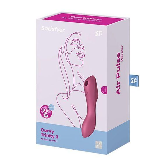 Вакуумний стимулятор із вібрацією Satisfyer Curvy Trinity 3 Red | Зображення 4