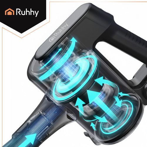 Бездротовий вертикальний пилосос Ruhhy LunPro 400 Вт — 35 кПа, 52 хв роботи, підсвітка, складана трубка, HEPA-фільтр | Зображення 8