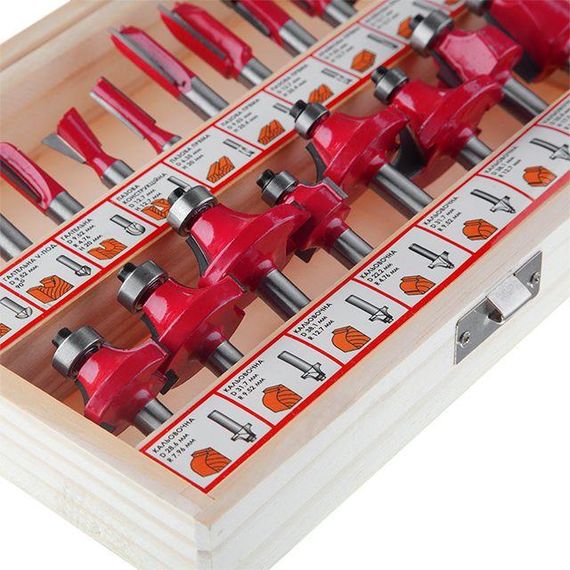 Набір фрез для деревини, 18 од. INTERTOOL HT-0073 | Зображення 2