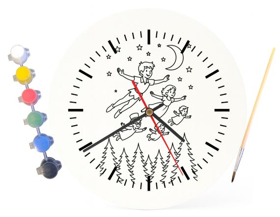 Детский набор для творчества часы-раскраска Питер Пэн и Венди (Джеймс Барри) 30 см (Г0025) | Зображення 3