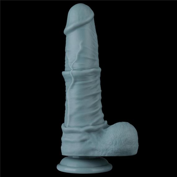 Реалістичний вібратор - Rechargeable Thrusting and Vibrating Silicone Dildo 11" Blue Sex Aura | Зображення 3