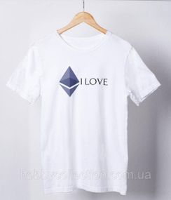 Футболка жіноча із принтом "ETH i Love" біла