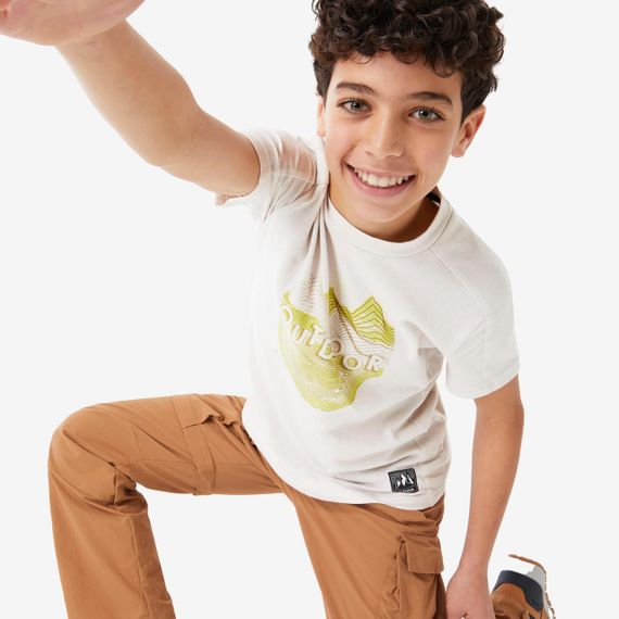 Футболка дитяча NH100 для гірського туризму 7-15 років бежева - 14-15 р161-172 см | Зображення 4