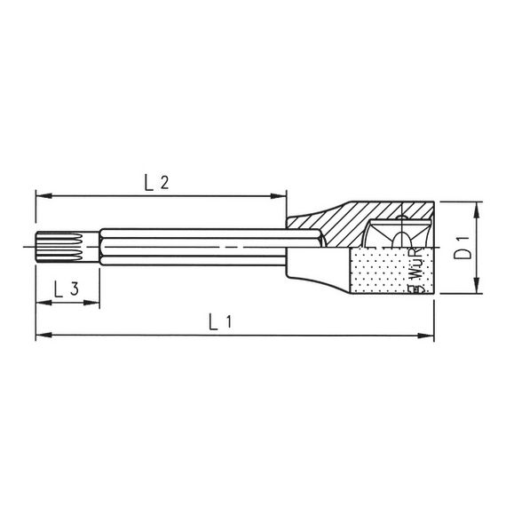 Ключ торцевий 1/2" Wurth XZN M10х60 | Зображення 1
