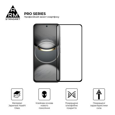 Стекло защитное Armorstandart Pro Tecno Spark 30 Pro 4G (KL7) Black (ARM83308) | Зображення 1