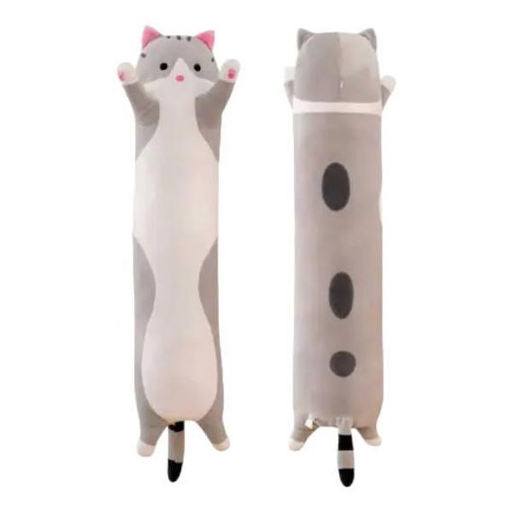 М'яка іграшка-подушка Кіт Батон обіймашка 50см Сірий