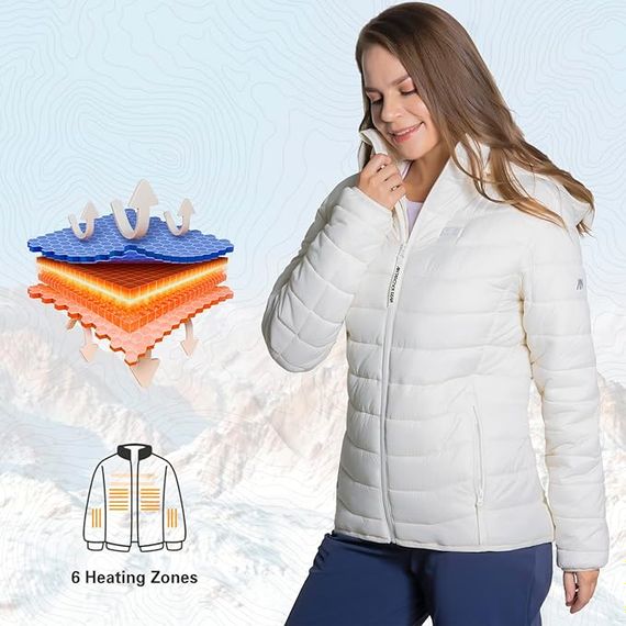 Куртка з підігрівом ANTARCTICA GEAR, легка куртка з підігрівом з блоком живлення 12 В/ 16000mAh, 6 ділянок для чоловіків і жінок | Зображення 5