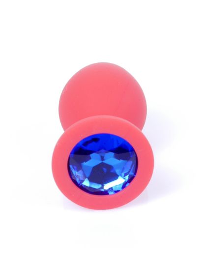 Анальна пробка - Jewellery Silicone Red Plug M Blue | Зображення 3