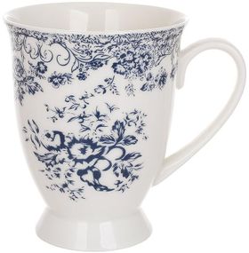 Набір 6 порцелянових кухлів "Англійська Троянда" 320мл, синій орнамент