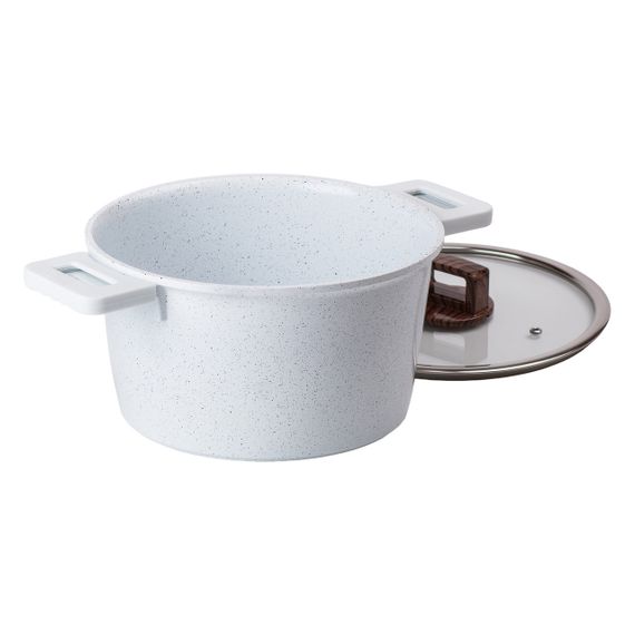 Алюмінієва каструля з керамічним покриттям антипригарним Ø 24 см Біла MGC HP-4-441 | Зображення 2