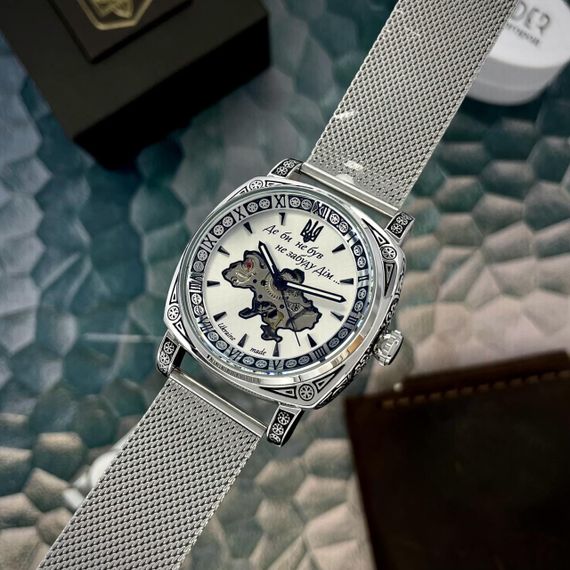 Чоловічий годинник Awarder 021-3D Де би не був Silver-White Mesh | Зображення 1