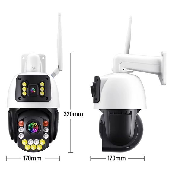 Вузька 8MP 50X зум IP камера, 2 в 1 Wi-Fi PTZ, Regis поворотна, microSD ONVIF ICSEE | Зображення 2