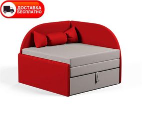 Дитяче розкладне крісло-ліжко Малютка 02 червоне, оббивка тканина рогожка
