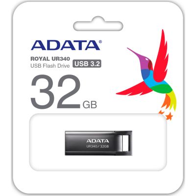 USB флеш накопитель ADATA 32GB UR340 Black USB 3.2 (AROY-UR340-32GBK) | Зображення 4