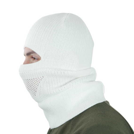 Шапка-балаклава вязаная белый | Зображення 4